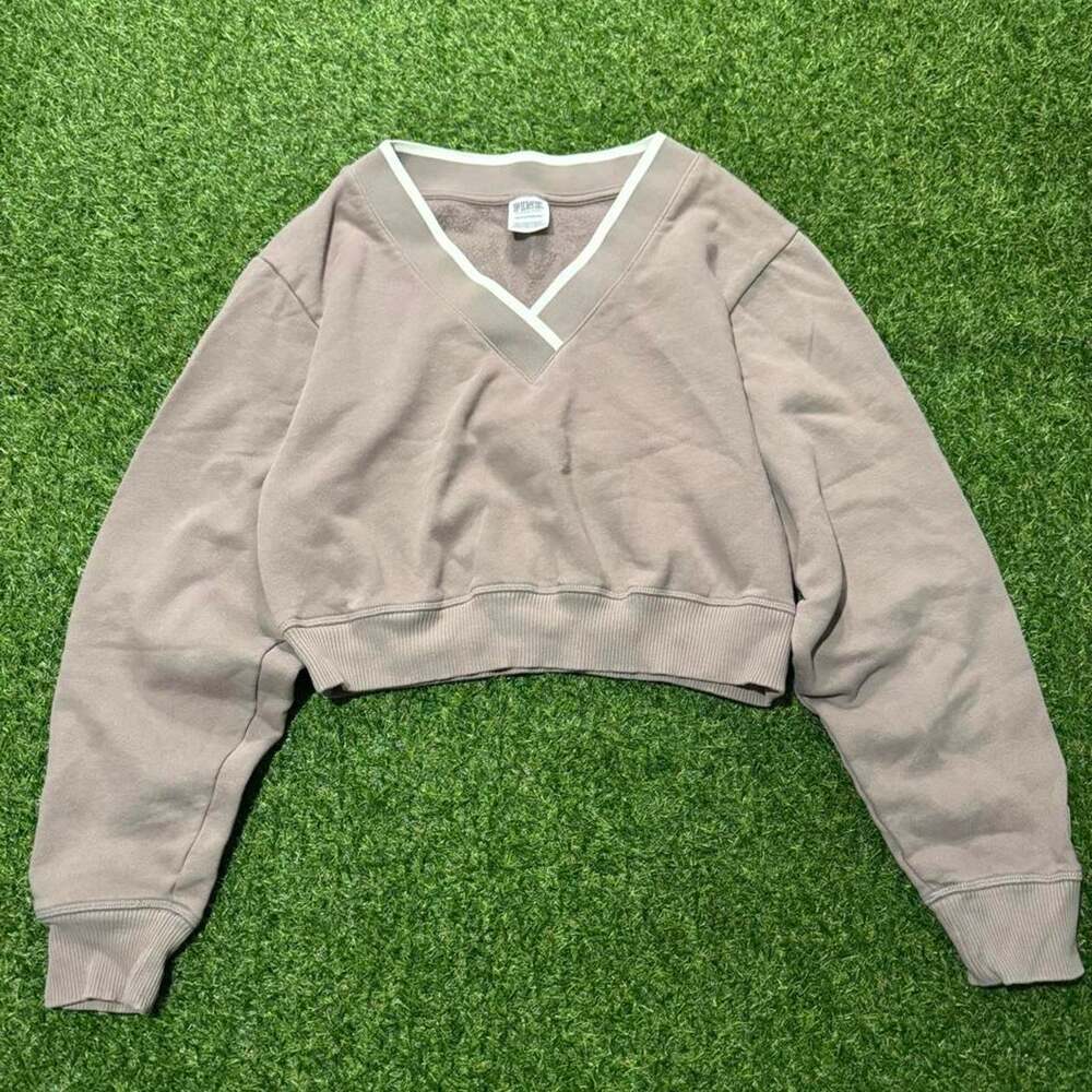 Victorias secret pink cropped sweatshirt